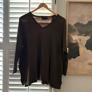 Split Hem Dolman Top (Olive Green)